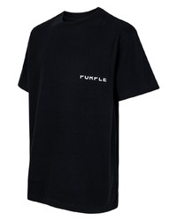 schwarzes T-Shirt mit einem Rundhalsausschnitt von purple brand