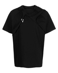 schwarzes T-Shirt mit einem Rundhalsausschnitt von Heliot Emil