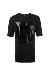 schwarzes T-Shirt mit einem Rundhalsausschnitt von Helmut Lang
