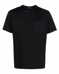 schwarzes T-Shirt mit einem Rundhalsausschnitt von Herno