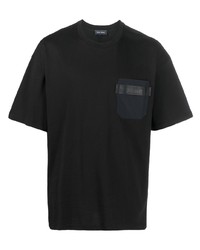 schwarzes T-Shirt mit einem Rundhalsausschnitt von Herno