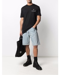 schwarzes T-Shirt mit einem Rundhalsausschnitt von Philipp Plein