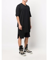 schwarzes T-Shirt mit einem Rundhalsausschnitt von Rick Owens X Champion