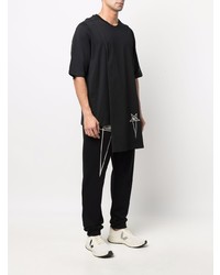 schwarzes T-Shirt mit einem Rundhalsausschnitt von Rick Owens X Champion