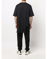 schwarzes T-Shirt mit einem Rundhalsausschnitt von Rick Owens X Champion