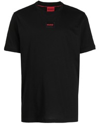 schwarzes T-Shirt mit einem Rundhalsausschnitt von Hugo