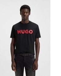 schwarzes T-Shirt mit einem Rundhalsausschnitt von Hugo