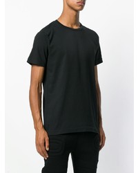 schwarzes T-Shirt mit einem Rundhalsausschnitt von Crossley