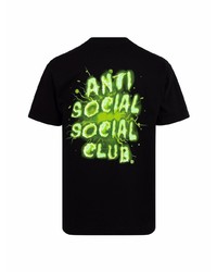 schwarzes T-Shirt mit einem Rundhalsausschnitt von Anti Social Social Club