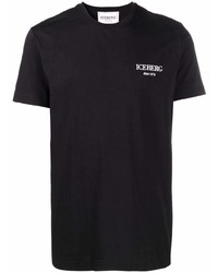 schwarzes T-Shirt mit einem Rundhalsausschnitt von Iceberg