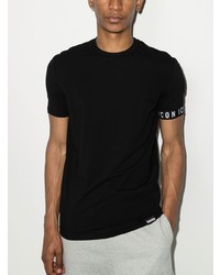 schwarzes T-Shirt mit einem Rundhalsausschnitt von DSQUARED2