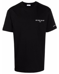 schwarzes T-Shirt mit einem Rundhalsausschnitt von Ih Nom Uh Nit