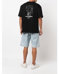 schwarzes T-Shirt mit einem Rundhalsausschnitt von Karl Lagerfeld