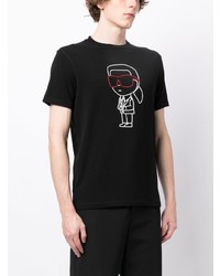 schwarzes T-Shirt mit einem Rundhalsausschnitt von Karl Lagerfeld