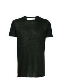 schwarzes T-Shirt mit einem Rundhalsausschnitt von Isabel Benenato