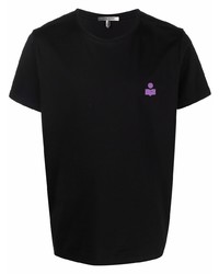 schwarzes T-Shirt mit einem Rundhalsausschnitt von Isabel Marant