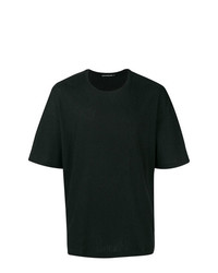 schwarzes T-Shirt mit einem Rundhalsausschnitt von Issey Miyake