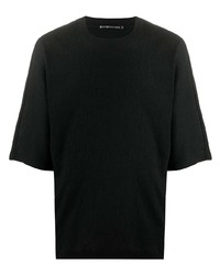 schwarzes T-Shirt mit einem Rundhalsausschnitt von Issey Miyake Men