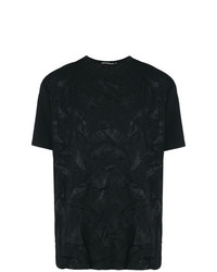 schwarzes T-Shirt mit einem Rundhalsausschnitt von Issey Miyake Men
