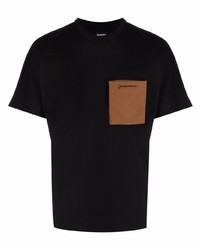schwarzes T-Shirt mit einem Rundhalsausschnitt von Jacquemus