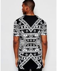 schwarzes T-Shirt mit einem Rundhalsausschnitt von Jaded London