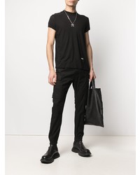 schwarzes T-Shirt mit einem Rundhalsausschnitt von Rick Owens DRKSHDW