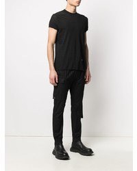 schwarzes T-Shirt mit einem Rundhalsausschnitt von Rick Owens DRKSHDW