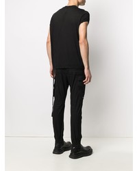 schwarzes T-Shirt mit einem Rundhalsausschnitt von Rick Owens DRKSHDW