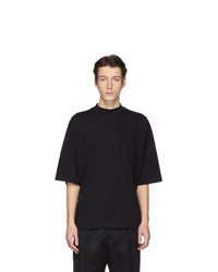 schwarzes T-Shirt mit einem Rundhalsausschnitt von Jil Sander