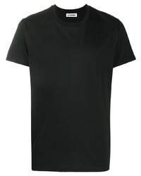 schwarzes T-Shirt mit einem Rundhalsausschnitt von Jil Sander