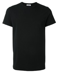 schwarzes T-Shirt mit einem Rundhalsausschnitt von Jil Sander