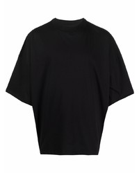 schwarzes T-Shirt mit einem Rundhalsausschnitt von Jil Sander