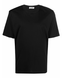 schwarzes T-Shirt mit einem Rundhalsausschnitt von Jil Sander