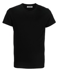 schwarzes T-Shirt mit einem Rundhalsausschnitt von Jil Sander