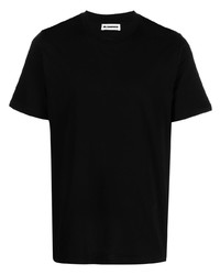 schwarzes T-Shirt mit einem Rundhalsausschnitt von Jil Sander