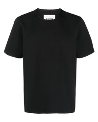 schwarzes T-Shirt mit einem Rundhalsausschnitt von Jil Sander