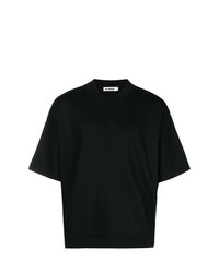 schwarzes T-Shirt mit einem Rundhalsausschnitt von Jil Sander