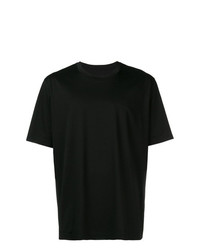 schwarzes T-Shirt mit einem Rundhalsausschnitt von Jil Sander