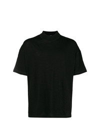 schwarzes T-Shirt mit einem Rundhalsausschnitt von Jil Sander