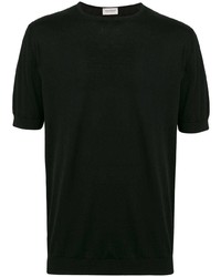 schwarzes T-Shirt mit einem Rundhalsausschnitt von John Smedley