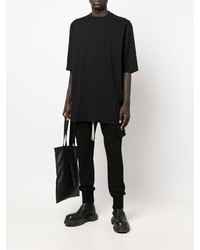 schwarzes T-Shirt mit einem Rundhalsausschnitt von Rick Owens