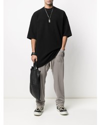 schwarzes T-Shirt mit einem Rundhalsausschnitt von Rick Owens DRKSHDW