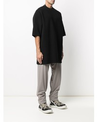 schwarzes T-Shirt mit einem Rundhalsausschnitt von Rick Owens DRKSHDW