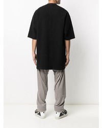 schwarzes T-Shirt mit einem Rundhalsausschnitt von Rick Owens DRKSHDW