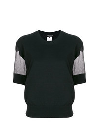 schwarzes T-Shirt mit einem Rundhalsausschnitt von Junya Watanabe