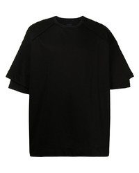 schwarzes T-Shirt mit einem Rundhalsausschnitt von Juun.J