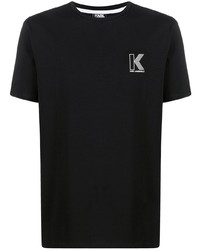 schwarzes T-Shirt mit einem Rundhalsausschnitt von Karl Lagerfeld