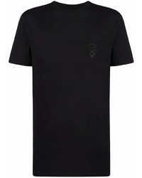 schwarzes T-Shirt mit einem Rundhalsausschnitt von Karl Lagerfeld