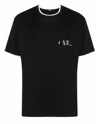 schwarzes T-Shirt mit einem Rundhalsausschnitt von Karl Lagerfeld