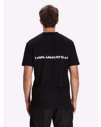 schwarzes T-Shirt mit einem Rundhalsausschnitt von Karl Lagerfeld